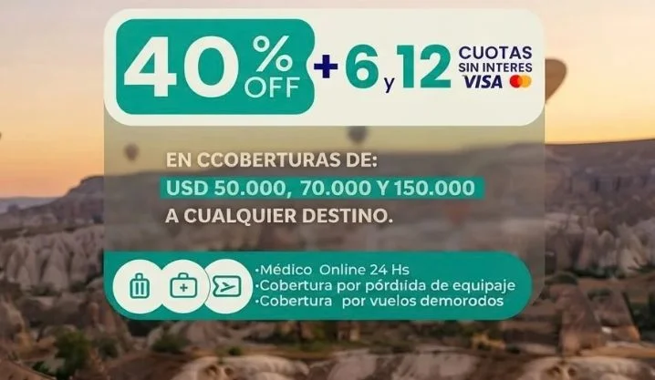 Omint Assistance: 40% OFF en asistencia al viajero, 6 y 12 cuotas sin interés.
