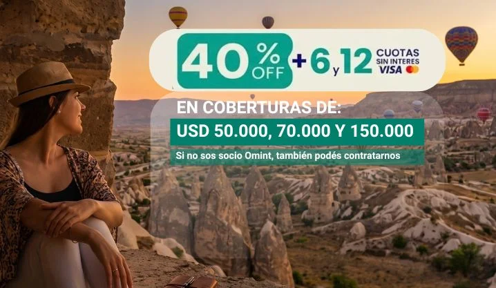Omint Assistance Cybermonday: 50% OFF en asistencia al viajero, del 02 al 08 de noviembre, 6 y 12 cuotas sin interés.